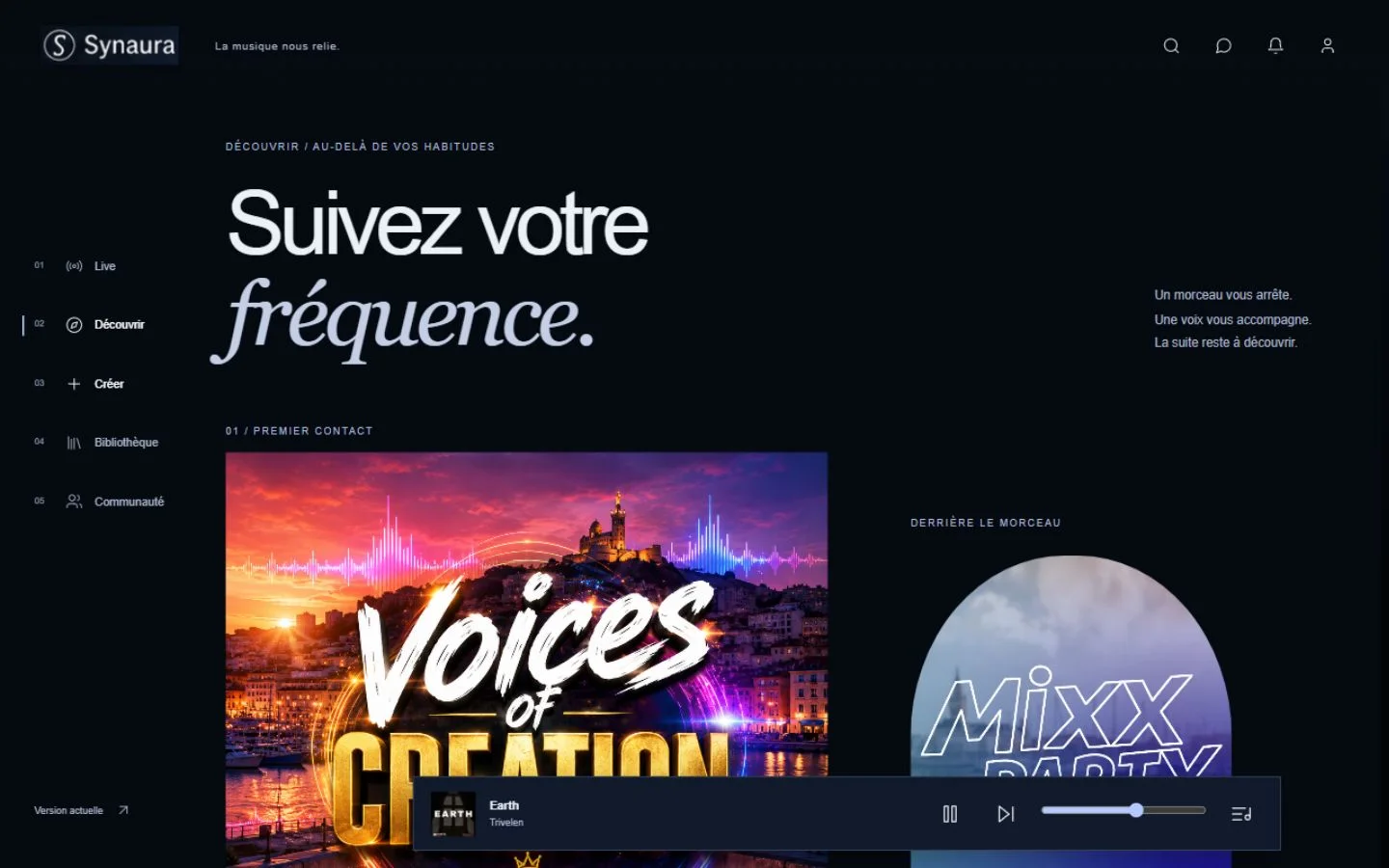 Découvrir sur Synaura : morceaux, artistes et nouvelles rencontres